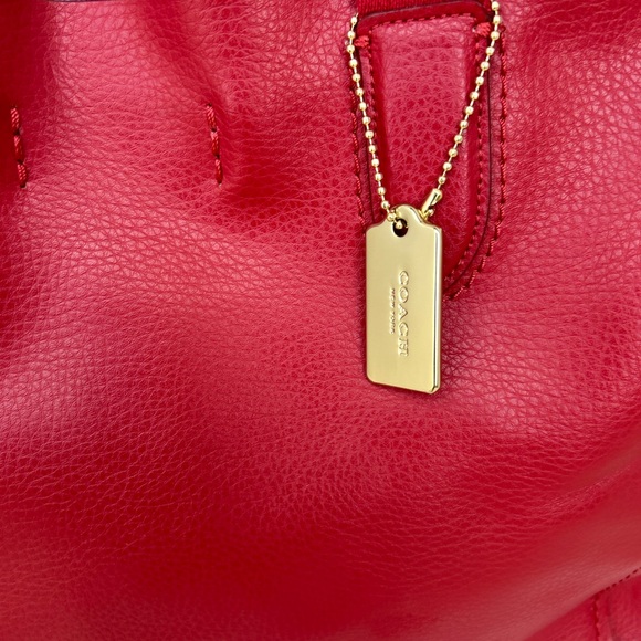 Coach Derby Soft Leather Tote Bag Red - Picture 2 of 10